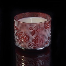 China 10oz 14oz 18oz Customized luxurious color round candle glass holder for wedding manufacturer