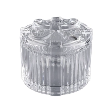 China 150ml Embossed Crystal Glass Candle Jar With Luxury Lids for candle making wholesale manufacturer