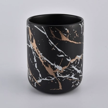 China 8 oz 10 oz Luxury empty black custom ceramic candle vessels manufacturer