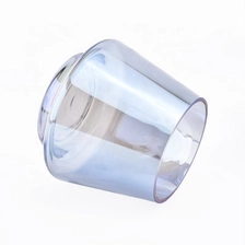 China Home decoration empty iridescent  glass candle jars wholesale manufacturer