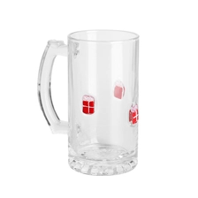 China Unique Transparent for Bar 16oz with pack inlay design Glass beer tankard with Handle manufacturer