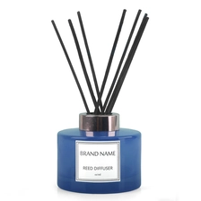 China Home Fragrance Blue Glass Reed Diffuser Bottle 5oz manufacturer