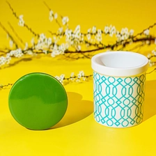 Chiny Ceramiczny słoik na świecę o pojemności 8 uncji z pokrywką z serii Spring Green producent
