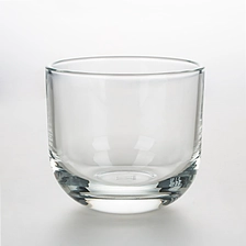 China 12oz Curved Heavy Base Plain Glass Candle Holder For Wholesale manufacturer