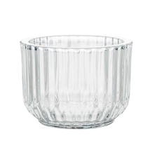 China 10oz Curved Base Thick Plain Glass Candle Holder Textured Pattern manufacturer