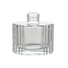 China Stripe Pattern Transparent Glass Diffuser Bottle 4oz manufacturer
