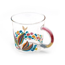 China Colorful Fishtail Borosilicate Coffee Mug with Bead Handle manufacturer