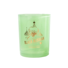 China Wholesale 22oz Cylinder Glass Candle Holder with Gold Printing manufacturer