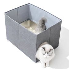 porcelana Nuevo diseño, accesorios de baño para gatos a prueba de fugas, carcasa de diseño de ajuste Universal, protector contra salpicaduras para caja de arena para gatos fabricante