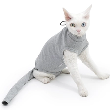 porcelana Escote ajustable y puño trasero de tela suave directo de fábrica para traje de recuperación de gato transpirable y de ajuste personalizado fabricante