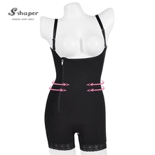 China S-SHAPER Fajas Comlumbian Post Surgery Shapewear High Compression Open Crotch Bodysuit Support Fat Transfer Surgical Shapewear manufacturer