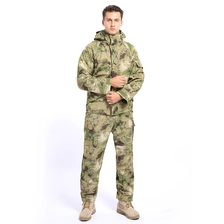 China S-SHAPER Men Winter Warm Fleece Tactical Jacket Outdoor Waterproof Hooded Coat Hiking Soft Shell Jacket and Pants Set manufacturer