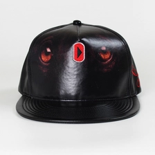 الصين جلد أسود قبعة snapback بالجملة مخصص، والجلود غطاء عادي SNAPBACK الصانع