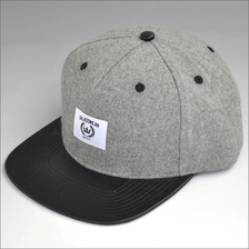 Chine snapback en cuir noir chapeaux blancs personnalisés fabricant