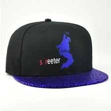 Chine bordures en cuir broderie flexfit snapback caps custom fabricant