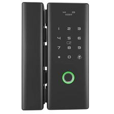 Китай new design fingerprint digital password RFID glass door lock with key backup производителя
