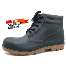 Çin BNA siyah çelik burunlu ayak bileği pvc güvenlik yağmur boot CE belgesi ile üretici firma
