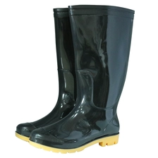 China BNY 2 dollar cheap black shiny pvc rain boots for men manufacturer