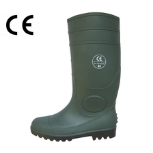 porcelana GBS verde seguridad de PVC botas de lluvia con puntera de acero y placa fabricante
