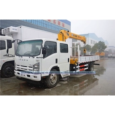 ประเทศจีน Isuzu Double Cabin Cabin Telescopic Boom Construction เครื่อง 2 ตันรถบรรทุกติดรถบรรทุก 3.2 ตันพร้อมรถเครนเครื่องยนต์ ผู้ผลิต