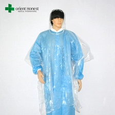 China PE Einweg regen Kittel, Einweg regen Poncho Lieferanten, transparenter Einweg regen Ponchos Hersteller