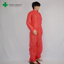 China red custom kids disposable coveralls,the best plant for disposable kids overalls,kids red disposable coveralls manufacturer