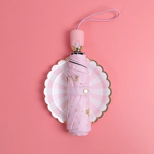 中国 Custom pongee fabric 3fold auto open umbrella promotional rain umbrella pink メーカー