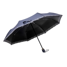 中国 High quality Custom auto open 3 folding auto umbrella with logo print for promotion OEM blue メーカー