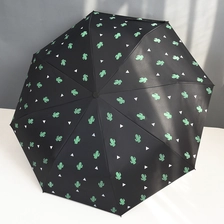 中国 Wholesale auto 3 folding umbrella pongee rain UV Umbrella black OEM メーカー