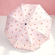 中国 Wholesale auto 3 folding umbrella pongee rain UV Umbrella pink OEM メーカー