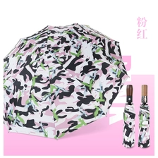 中国 Wholesale auto 3 folding umbrella pongee rain UV Umbrella pink メーカー