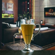 中国 270 ml Unique round beer mug base with handle supplier メーカー