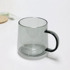 Китай 360ml Colorful Double Wall Glass Mug Coffee Cups Wholesale High Borosilicate 12oz Double Wall Glass Cup производителя
