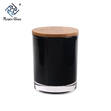 China CD066 Glass Candle Jars With Wooden Lids manufacturer