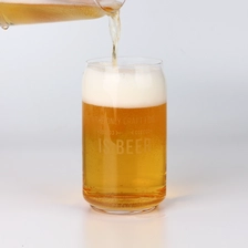 Çin Can Shaped Glass Cup Drinking Glasses Set 16oz Beer Can Glass Tumbler üretici firma