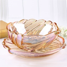 China China Lotus Blatt Form Glas Obst Bleiplatte Großhandel Hersteller