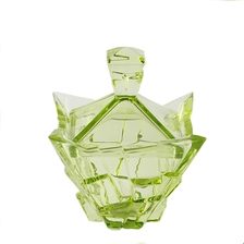 China Spezielle Form grün und blau Glas Schüssel mit Deckel Großhandel Hersteller
