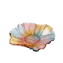 China Vintage Sonnenblume geformten Glas Obstteller Großhandel in shenzhen Hersteller