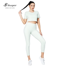 China Yoga Wear Supplier,Custom Yoga Leggings short sleeve Sets manufacturer