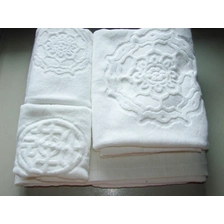 Chine 100% coton serviette de bain blanc, serviette d'hôtel de jacquard fabricant
