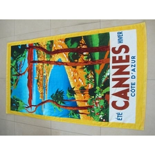 Chine 100% velours de coton double face imprimé serviette de plage fabricant