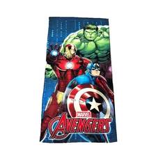 China Bath Towel Cartoon Children 100% cotton Reactive Print Disney Marvel Kids Beach Towel manufacturer