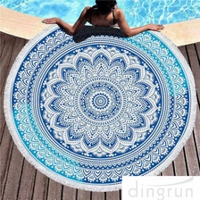 China Large Round Beach Blanket with Tassels Yoga Mat Towel fabricante