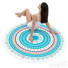 Cina Stuoia di yoga degli asciugamani di Microfiber della coperta della spiaggia dell'asciugamano della spiaggia rotonda produttore