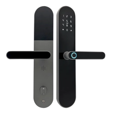 China 2020 OEM Anti Theft Hotel Bloqueio Digital Seguro WiFi APP Impressão Digital Biométrica Fechadura Da Porta Da Frente Comercial Com Empurre Ou Puxe Alça fabricante