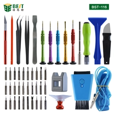 China BST-116 43 in 1 Handbuch offen Kochgeschirr Werkzeugsatz Schraubendreher Handy-Reparatur-Tool-Kit mit Koffer Hersteller