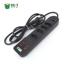 China BKL-02 Brazilian standard plug 3/4 gang power socket with 4 way USB Brazilian standard extension power socket manufacturer