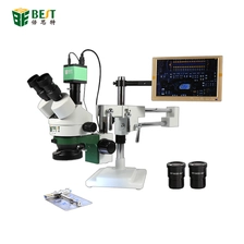 Cina BST-X7 Doppio Braccio Staffa Universale Trinoculare Stereo Microscopio Riparazione Del Telefono Mobile 7-45x Zoom Continuo Staffa A Braccio Lungo produttore