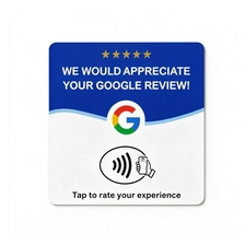 China Smart NFC Tap Card Display 215 Chip QR Tag Google Review Stand Acrylic Plate for Restaurant Table manufacturer