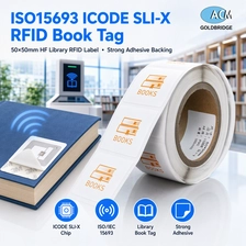 China 50x50mm ISO15693 13.56MHz HF Blank Library RFID Book Tag Self Adhesive Label Sticker Factory Direct Wholesale Custom and OEM manufacturer
